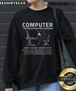 Cozy 'Nice Between the Keyboard Chair' sweatshirt displayed on a chair, perfect for casual home office comfort.
