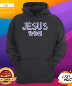 Brett Baty wearing a stylish 'Jesus Won' hoodie, showcasing team spirit and modern fashion in sports apparel.