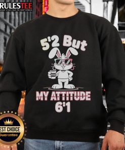 Alt Text: Stylish Nice Bunny 5-2 but My Attitude 6-1 Sweatshirt featuring a cute bunny graphic and trendy design.