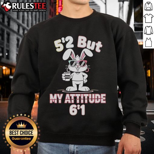 Alt Text: Stylish Nice Bunny 5-2 but My Attitude 6-1 Sweatshirt featuring a cute bunny graphic and trendy design.