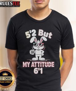 Nice Bunny 5 2 But My Attitude 6 1 T-Shirt featuring a playful bunny graphic and stylish text design.