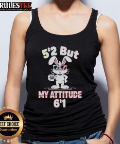Nice Bunny tank top featuring 'But My Attitude' text, perfect for casual wear and showcasing playful style.