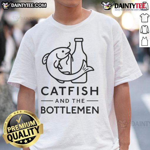 Alt Text: Stylish Nice Catfish And The Bottlemen T-Shirt featuring vibrant band graphics, perfect for music fans and collectors.