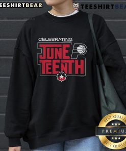 Alt Text: Nice Celebrating Juneteenth Indiana Pacers Sweatshirt featuring vibrant colors and bold team logo.