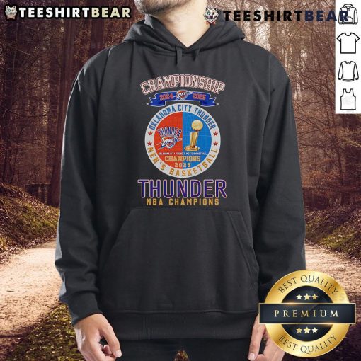 2024-2025 Oklahoma City Thunder NBA Champions hoodie featuring team logo and championship graphics.