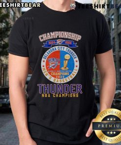 Nice Championship 2024 2025 Oklahoma City Thunder NBA Champions T-Shirt featuring team logo and vibrant design.