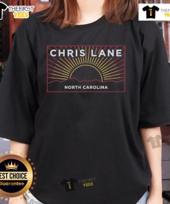 Sunset in North Carolina featuring Chris Lane, displayed on a stylish ladies tee design for fans.
