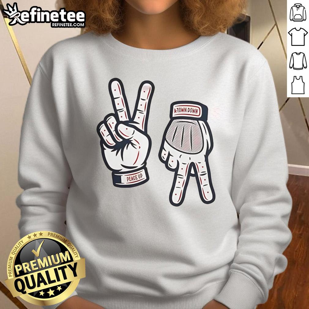 Nice Chris Sale Peace Up A Town Down Sweatshirt Alt Text: Chris Sale wearing a Nice Peace Up A Town Down sweatshirt, showcasing sporty style and team spirit.