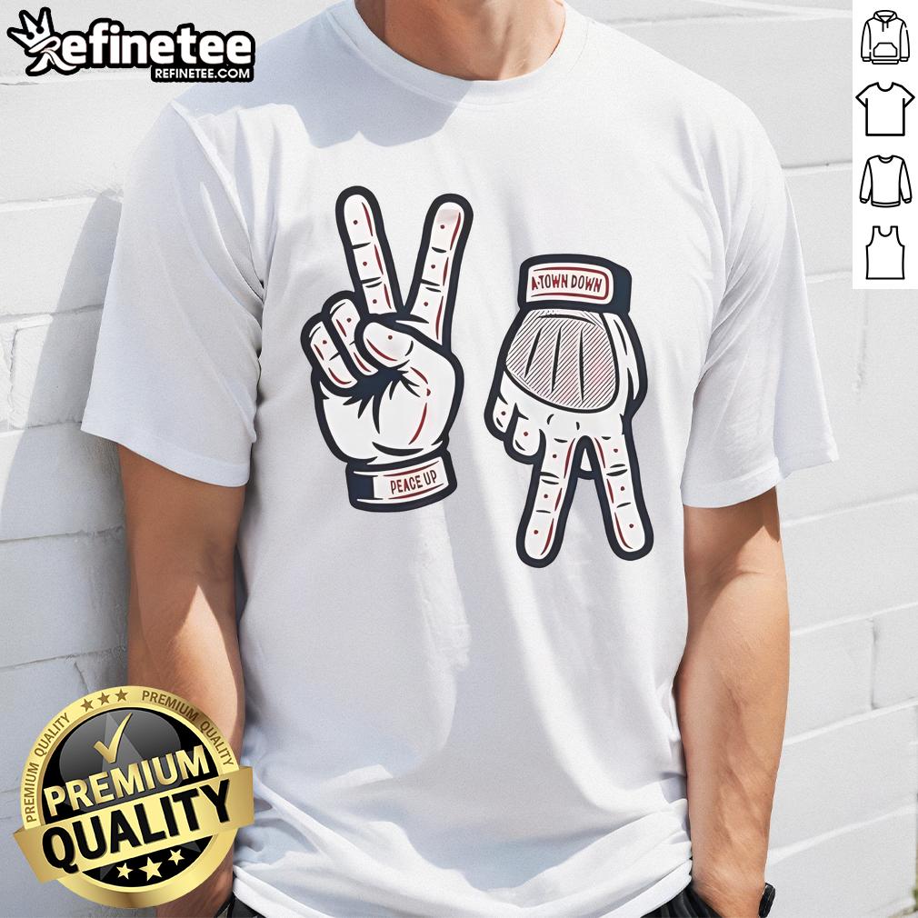 Nice Chris Sale Peace Up A Town Down T Shirt Nice Chris Sale Peace Up A-Town Down T-Shirt featuring bold graphics and vibrant colors, perfect for baseball fans.