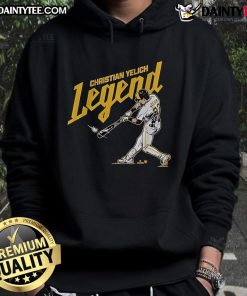 Nice Christian Yelich Milwaukee Brewers legend hoodie featuring team colors and logo, perfect for fans and collectors.