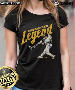 Nice Christian Yelich Milwaukee Brewers Legend Ladies Tee featuring stylish design and vibrant team colors.