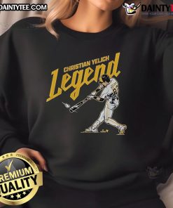 Nice Christian Yelich Milwaukee Brewers legend sweatshirt featuring bold graphics and comfortable fit for fans.