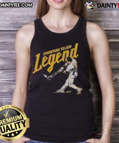 Christian Yelich Milwaukee Brewers legend tank top featuring team colors and logo for stylish fan apparel.