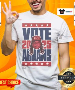 Stylish Cj Abrams 2025 Vote T-Shirt featuring bold graphics and a vibrant design, perfect for supporters and fans.