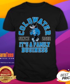 Alt Text: Retro t-shirt featuring Nice Coldwater Since 2022 It's A Family Business design, perfect for casual wear.