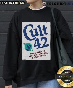 Nice Cult 42 sweatshirt featuring 'The Answer to Life, the Universe, and Everything' design in vibrant colors.