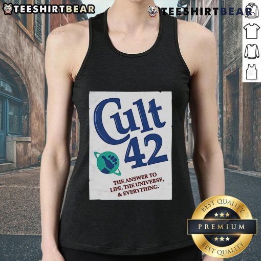 Nice Cult 42 The Answer to Life The Universe Everything tank top featuring a stylish design and vibrant colors.