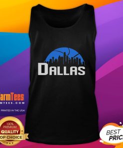 Stylish Nice Dallas cityscape skyline tank top featuring a vibrant urban design, perfect for city lovers.