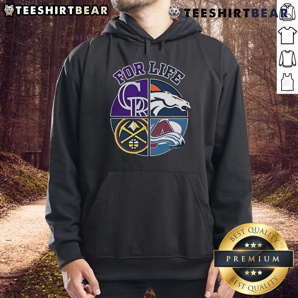 Nice Denver Broncos Rockies Nuggets And Avalanche For Life Sports Team Logo Hoodie Alt Text: Denver Broncos, Rockies, Nuggets, and Avalanche sports team logo hoodie for fans - Nice design for life.
