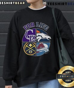 Denver Broncos, Rockies, Nuggets, and Avalanche sports team logo sweatshirt for fans of Denver's top teams.