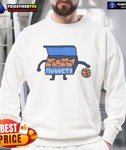 Cartoon sweatshirt featuring the best Denver Nuggets logo of all time, perfect for basketball fans in Denver.