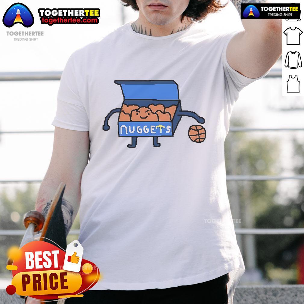 Nice Denver Nuggets Basketball Best Denver Logo All Time Cartoon T Shirt Alt Text: Cartoon Denver Nuggets basketball t-shirt featuring the best Denver logo of all time, perfect for fans and collectors.