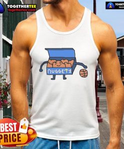 Cartoon tank top featuring the best Denver Nuggets logo of all time in vibrant colors, perfect for basketball fans.