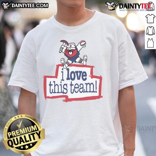 Alt Text: Nice Denver Nuggets Hardwood Classics 'I Love This Team' T-Shirt featuring team colors and logo for fans.