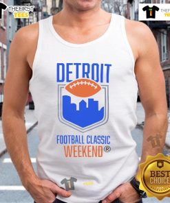 Stylish Nice Detroit Football Classic Weekend tank top featuring vibrant team colors and logo, perfect for game day.