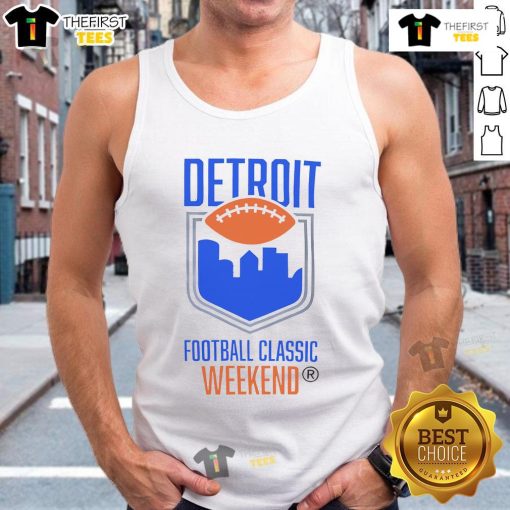 Stylish Nice Detroit Football Classic Weekend tank top featuring vibrant team colors and logo, perfect for game day.