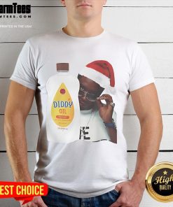 Nice Diddy Baby Oil Christmas Santa T-Shirt featuring a festive Santa graphic and playful holiday design.