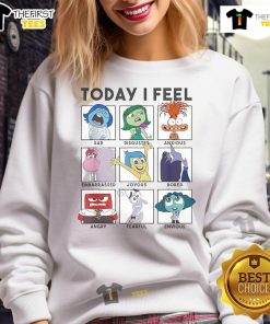 Nice Disney Pixar Inside Out 2 sweatshirt featuring 'Today I Feel' design, perfect for fans of the animated movie.