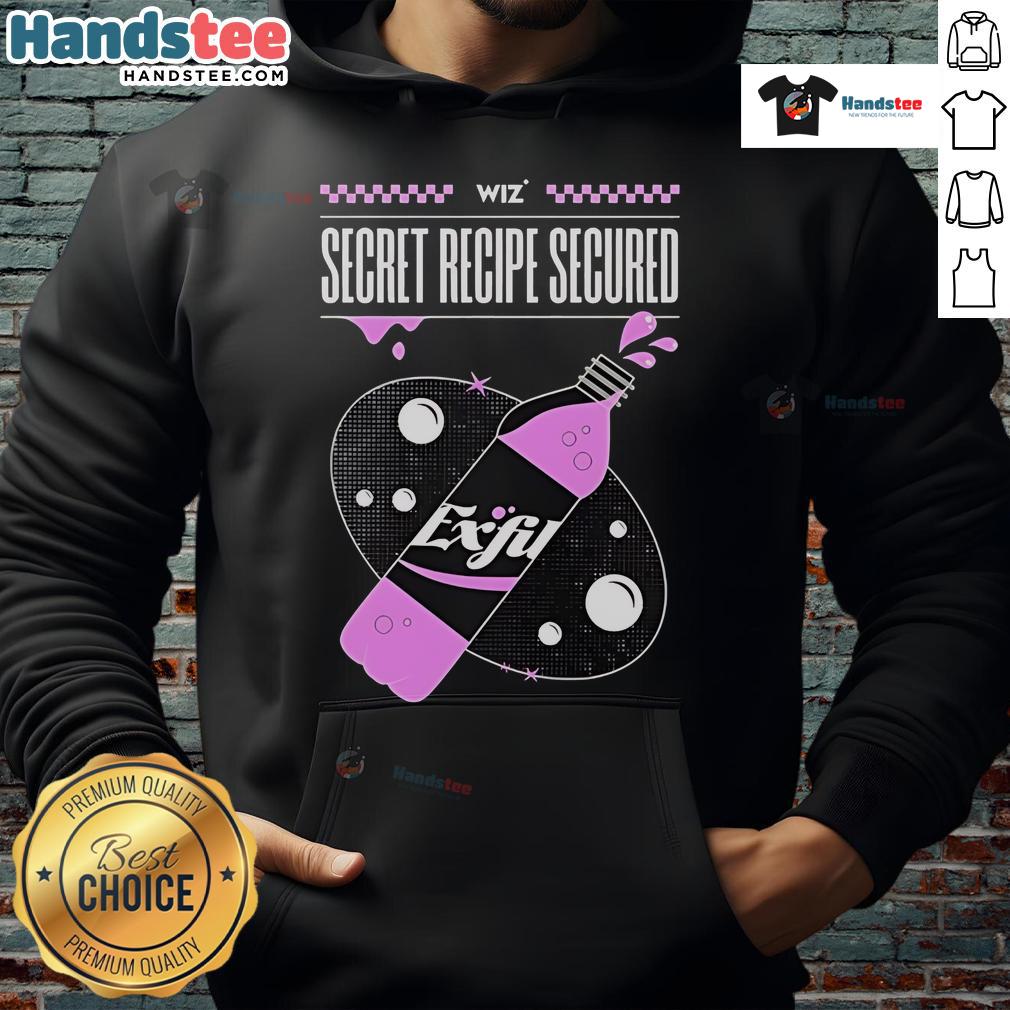 Nice Exfil Wiz Secret Recipe Secured Hoodie Alt Text: Nice Exfil Wiz Secret Recipe Secured Hoodie featuring stylish design and secure pockets for tech enthusiasts.