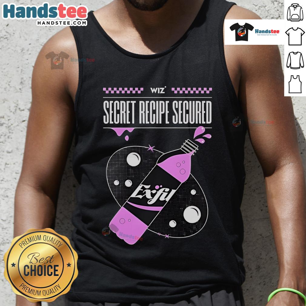 Nice Exfil Wiz Secret Recipe Secured Tank Top Stylish Nice Exfil Wiz Secret Recipe secured tank top displayed on a hanger, perfect for casual wear and unique fashion.