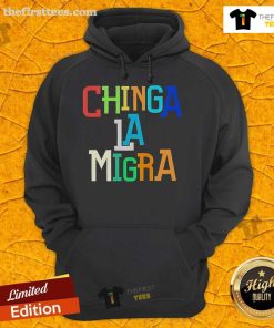 Nice FDT Chinga LA Migra Abolish ICE Hoodie featuring bold text design on a black background for activism and protest wear.