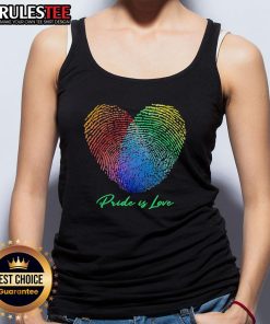 Nice Fingerprint Heart Pride is Love Tank Top featuring a colorful heart design for LGBTQ+ pride celebrations.