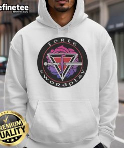 Alt Text: Nice Forte Swordplay Logo Hoodie featuring a stylish design and vibrant colors, perfect for fans of swordplay.