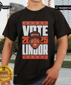 Nice Francisco Lindor 2025 Vote T-Shirt featuring bold graphics, perfect for baseball fans and supporters of Lindor.
