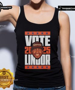 Nice Francisco Lindor 2025 Vote Tank Top featuring vibrant design and bold text promoting the upcoming election.