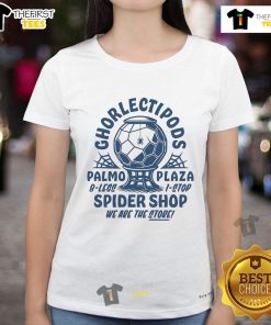 Nice Ghorlectipods Spider Shop Ladies Tee featuring a stylish spider graphic, perfect for casual wear and spider enthusiasts.