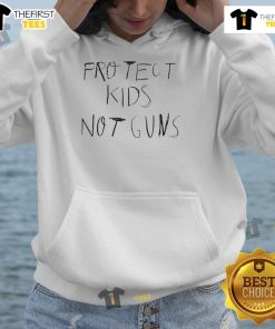 Giannis Antetokounmpo wearing a Protect Kids Not Guns hoodie, promoting gun safety and youth protection.