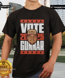 Alt Text: Nice Gunnar Henderson 2025 Vote T-Shirt featuring bold graphics, perfect for fans supporting the baseball star.