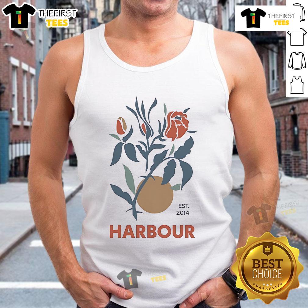 Nice Harbour Rose Est 2014 Tank Top Nice Harbour Rose Est 2014 tank top featuring a vibrant floral design, perfect for casual summer wear.