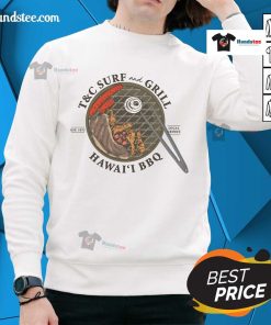 Cozy Nice Hawaii BBQ sweatshirt in jersey style, perfect for casual outings and beach gatherings in Hawaii.