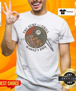 Nice Hawaii BBQ Jersey T-Shirt featuring vibrant tropical design, perfect for summer gatherings and beach outings.