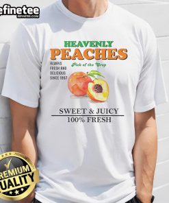 Alt Text: Nice Heavenly Peaches T-Shirt featuring fresh, sweet, and juicy peaches perfect for fruit lovers and summer vibes.