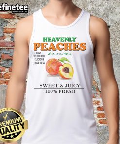 Sweet and juicy Nice Heavenly peaches on a tank top design, showcasing the pick of the crop for summer fashion.