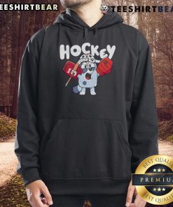 Nice Hockey Bluey Cartoon Hoodie featuring vibrant graphics of Bluey playing hockey, perfect for kids and fans alike.
