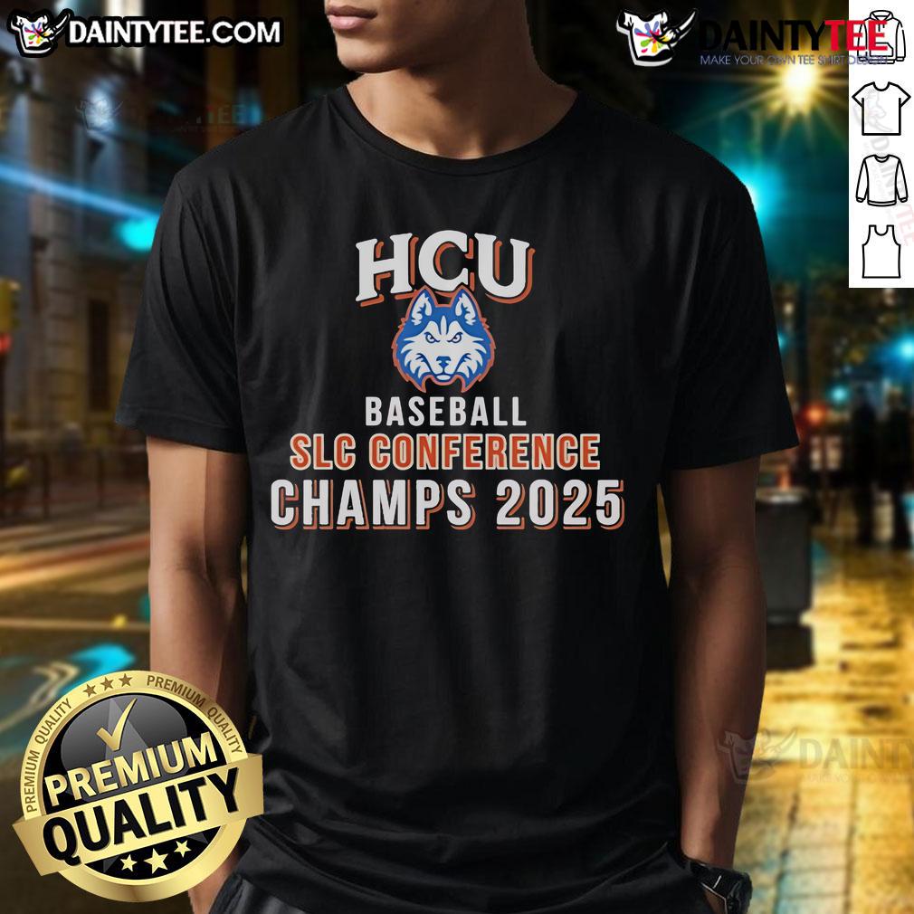 Nice Houston Christian Huskies Hcu Baseball Slc Conference Champs 2025 T Shirt Alt Text: Houston Christian Huskies HCU Baseball SLC Conference Champs 2025 T-shirt showcasing team pride and championship spirit.