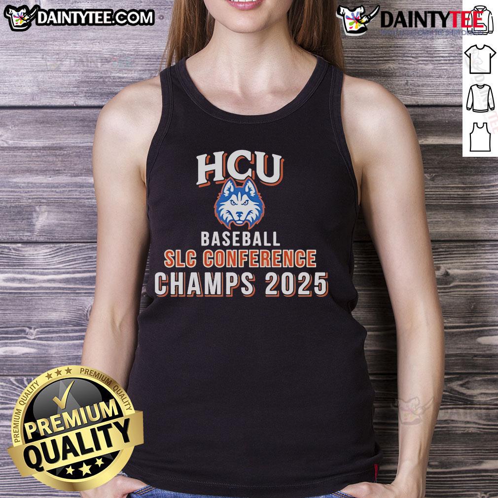 Nice Houston Christian Huskies Hcu Baseball Slc Conference Champs 2025 Tank Top 2025 HCU Baseball SLC Conference Champs tank top featuring Nice Houston Christian Huskies design.